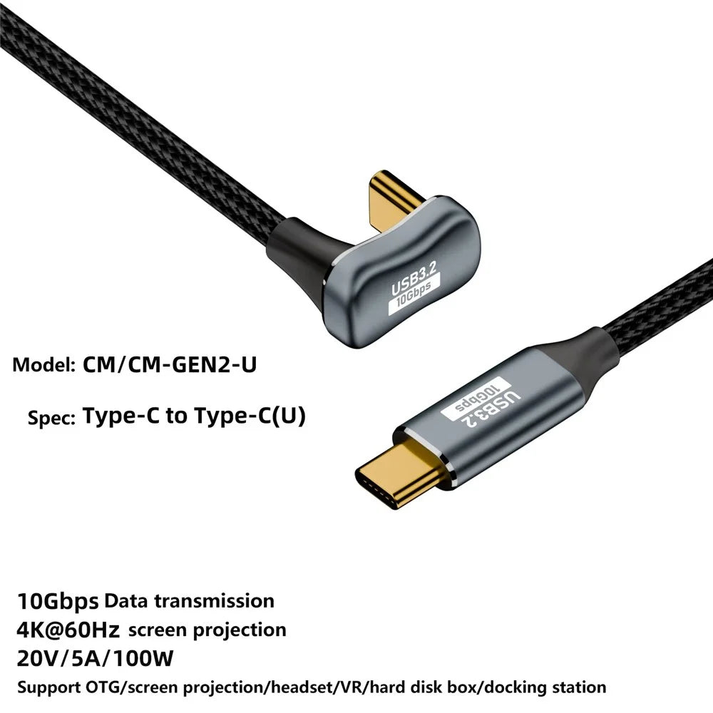 0.5m USB 3.2 Gen 2 10Gbps Data Transfer Cable Type-C Male to Male Charging Audio Cable - 2