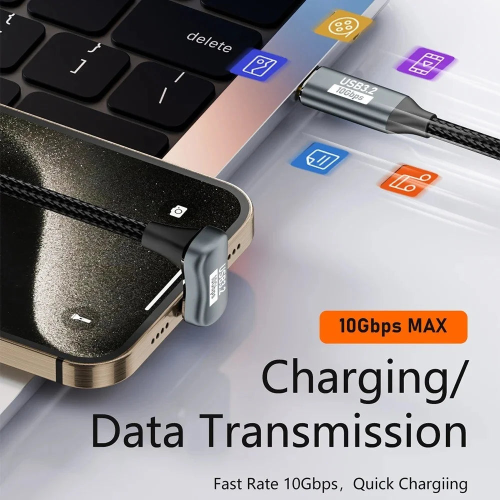 0.5m USB 3.2 Gen 2 10Gbps Data Transfer Cable Type-C Male to Male Charging Audio Cable - 6