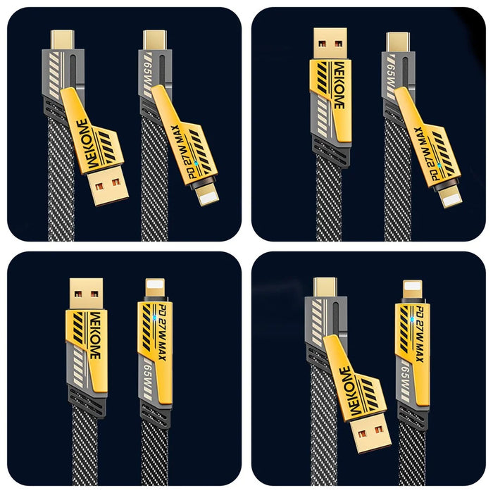 WEKOME WDC-25 4 in 1 1.2m Fast Phone Charger 65W Magnetic Charging Cable for Micro USB / Type C / IP Device - 4