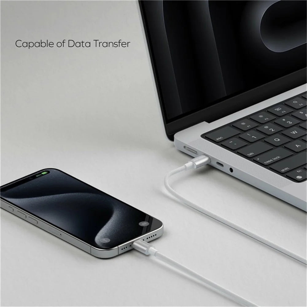 MOMAX Elite 1.5m USB C to USB C PD 60W Fast Charging Wire Nylon Braided Data Cable - Black - 5