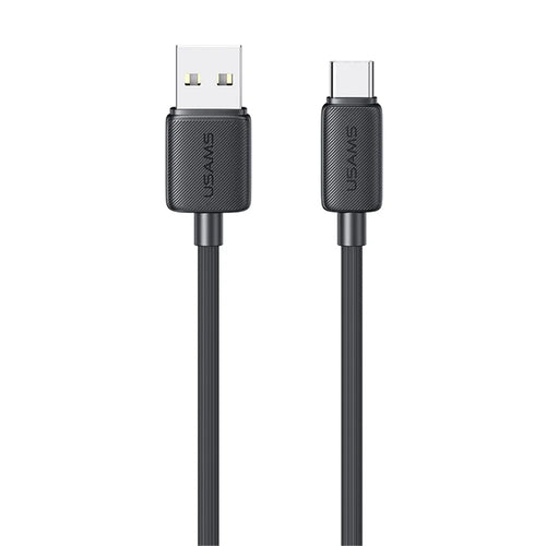 USAMS US-SJ693 KY Series 2m USB to Type-C 3A Phone Fast Charging Cable Striped Data Cord - Black - 1