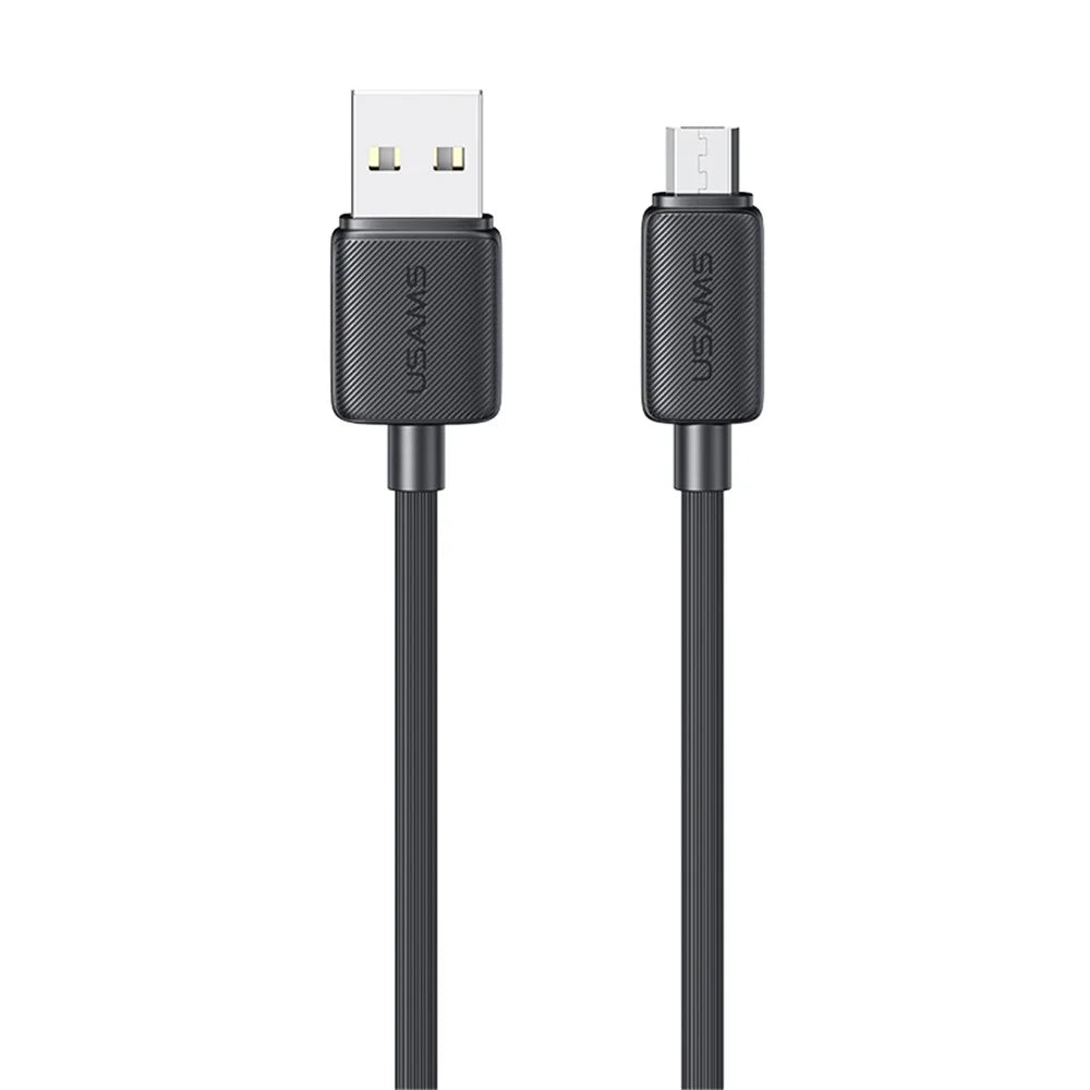 USAMS US-SJ690 1m Micro USB 2A Fast Charging Cable Copper Wire 480Mbps Data Transmission Cord - Black - 1