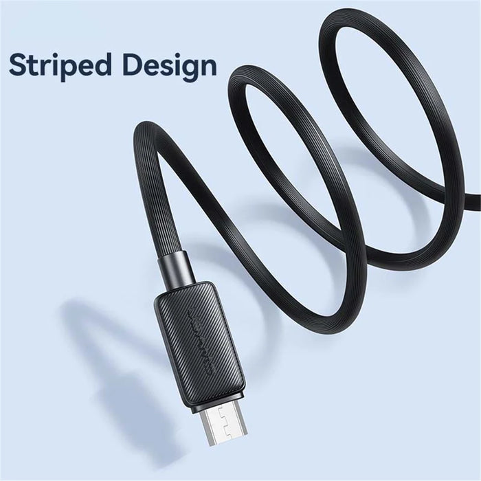 USAMS US-SJ690 1m Micro USB 2A Fast Charging Cable Copper Wire 480Mbps Data Transmission Cord - Black - 6