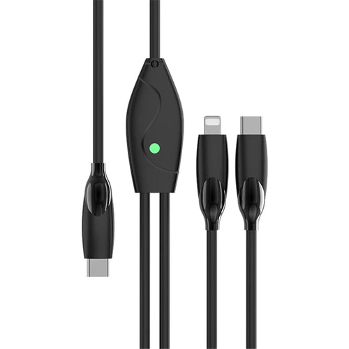 ENKAY HAT PRINCE 1.2m 2-in-1 Charging Cable PD 100W Type-C to Type-C+iP Data Cord with Indicator Light - 1