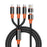 ENKAY USB / Type-C to iP / Type-C / Micro USB 5A Fast Charging Cable Nylon Braided Data Cable - 1.2m - 1
