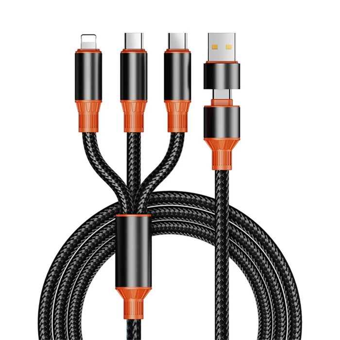 ENKAY USB / Type-C to iP / Type-C / Micro USB 5A Fast Charging Cable Nylon Braided Data Cable - 1.2m - 1