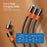 ENKAY USB / Type-C to iP / Type-C / Micro USB 5A Fast Charging Cable Nylon Braided Data Cable - 1.2m - 2