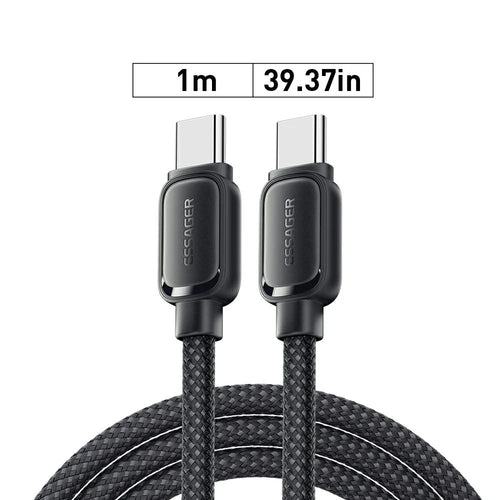 ESSAGER ES-X56 1m 100W 5A Type-C to Type-C Charging Cable Magnetic Braided Data Cord - 1