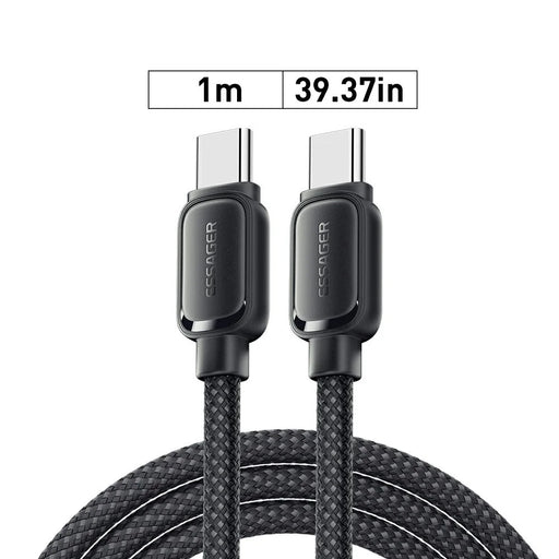 ESSAGER ES-X56 1m 100W 5A Type-C to Type-C Charging Cable Magnetic Braided Data Cord - 1