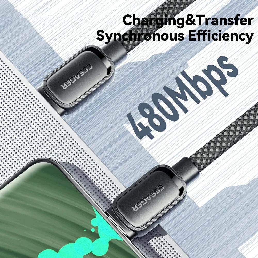 ESSAGER ES-X56 100W / 7A Fast Charging Wire 1m USB-A to Type-C Magnetic Data Cable - 7