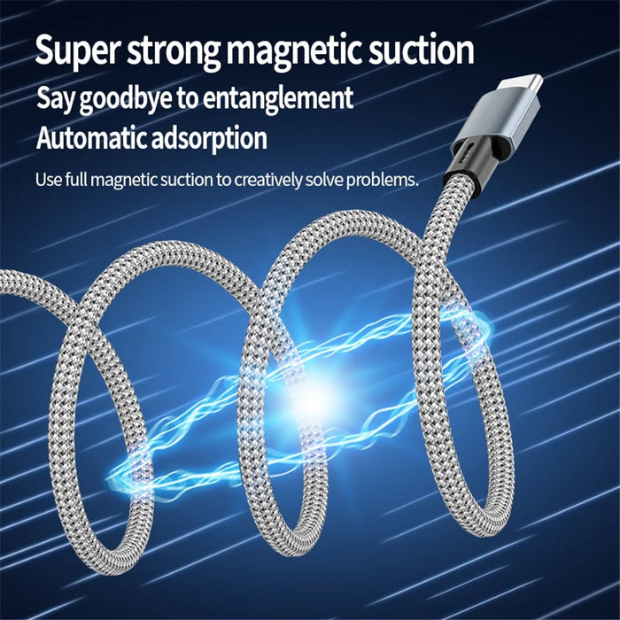 1m USB A to Type-C 480Mbps Magnetic Data Cable 18W Charging Wire for Mobile Phones - 3