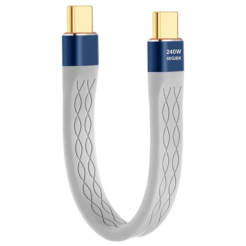 13.3cm 240W 40Gbps Data Cable Type-C to Type-C Soft FPC Charging Cord for Most Devices - 1