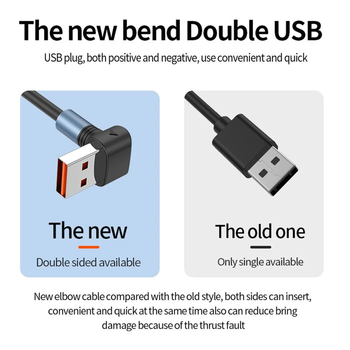 USB to Micro+Type-C+iP 3-in-1 Fast Charging Spring Cable Support Carplay - L-shaped Elbow - 5