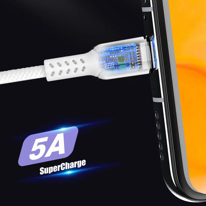 PINZUN 1m USB to Micro / Type-C Charging Wire 5A Fast Charger Cable for Smartphone / Tablet - Type-C - 2