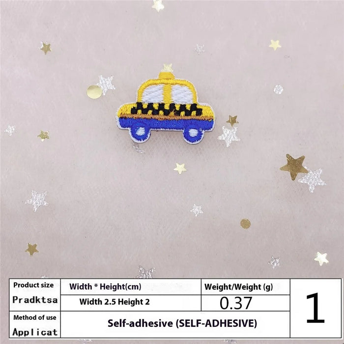 Cute Mini Car Embroidered Patches Creative Self-Adhesive Appliques DIY Craft Decorations - No.1 - 2