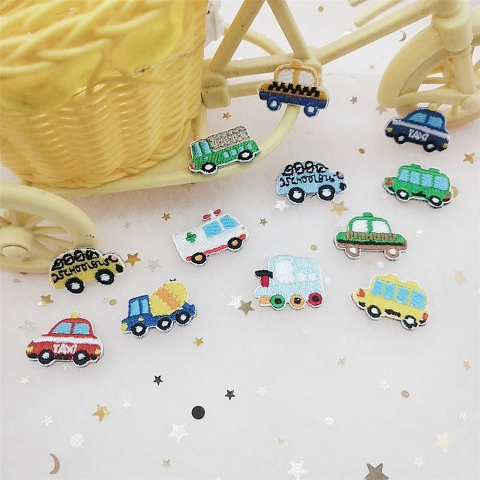 Cute Mini Car Embroidered Patches Creative Self-Adhesive Appliques DIY Craft Decorations - No.1 - 6