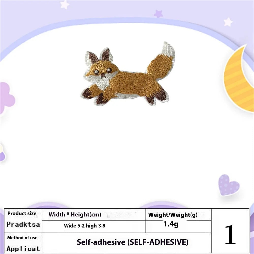 Cute Cartoon Running Animal Embroidered Patches Creative Self-Adhesive Appliques DIY Craft Decorations - No.1 - 2