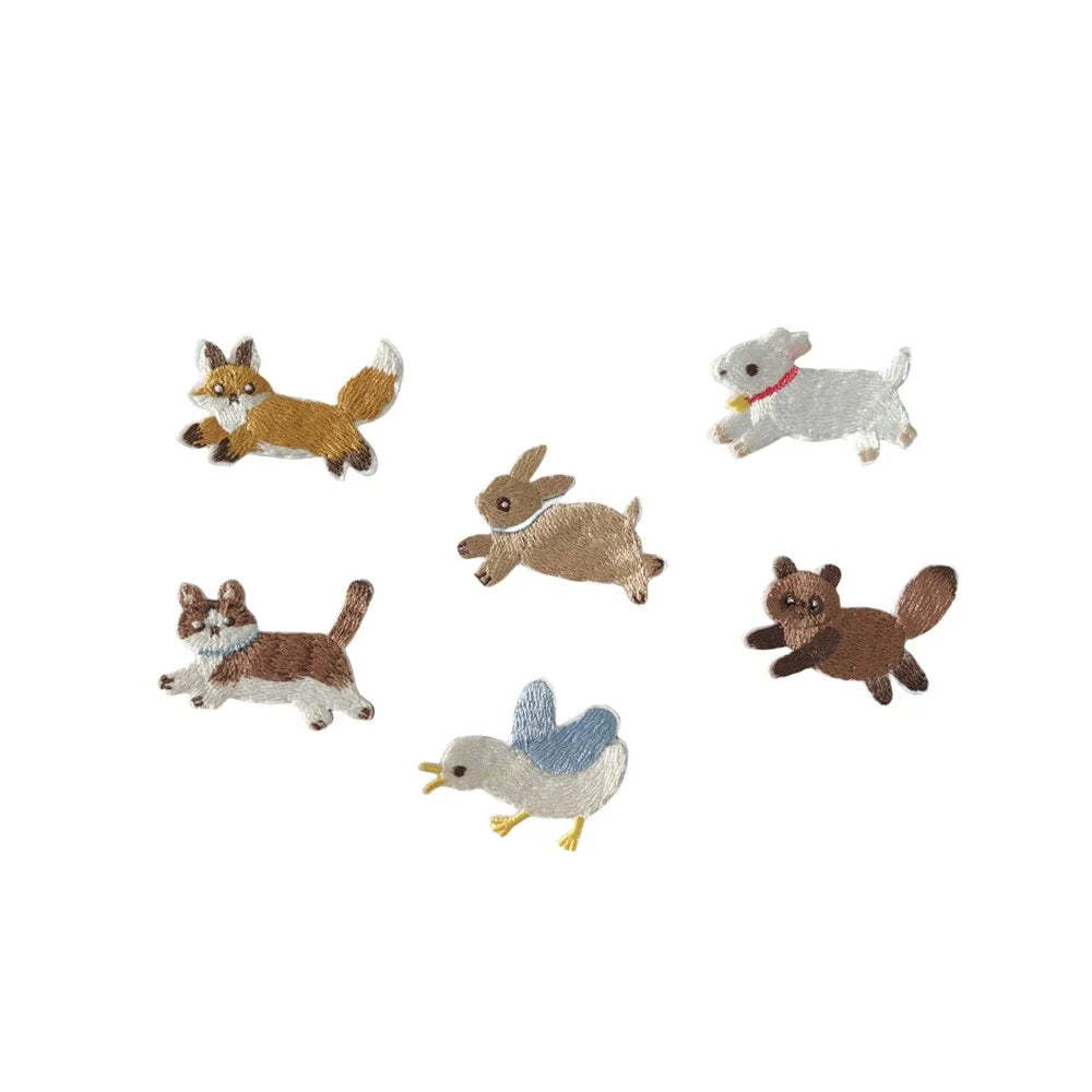 Cute Cartoon Running Animal Embroidered Patches Creative Self-Adhesive Appliques DIY Craft Decorations - No.1 - 6