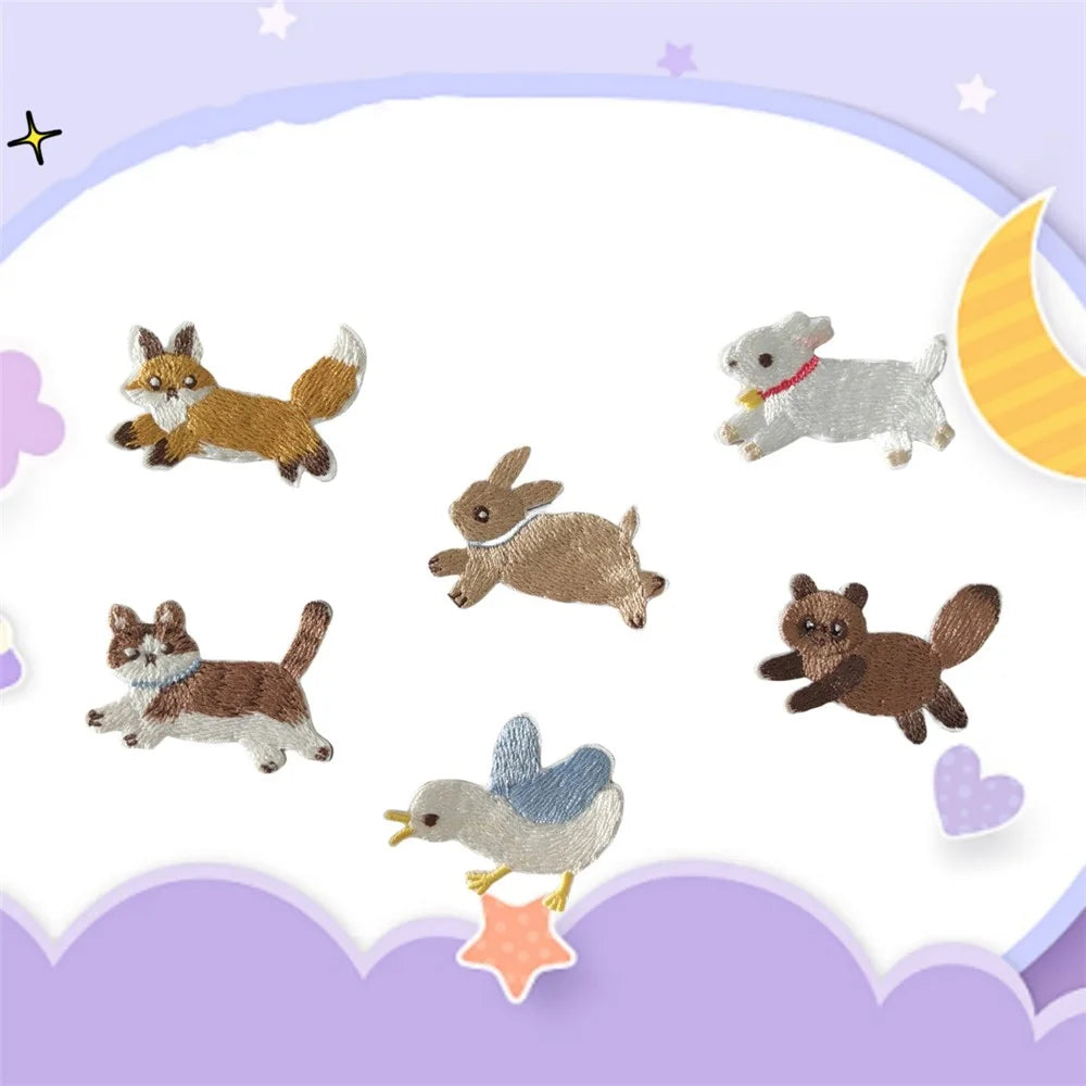 Cute Cartoon Running Animal Embroidered Patches Creative Self-Adhesive Appliques DIY Craft Decorations - No.1 - 7