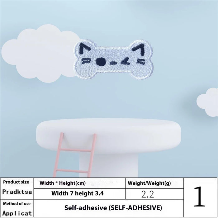 Cute Cartoon Expression Embroidered Patches Creative Self-Adhesive Appliques DIY Craft Decorations - No.1 - 2
