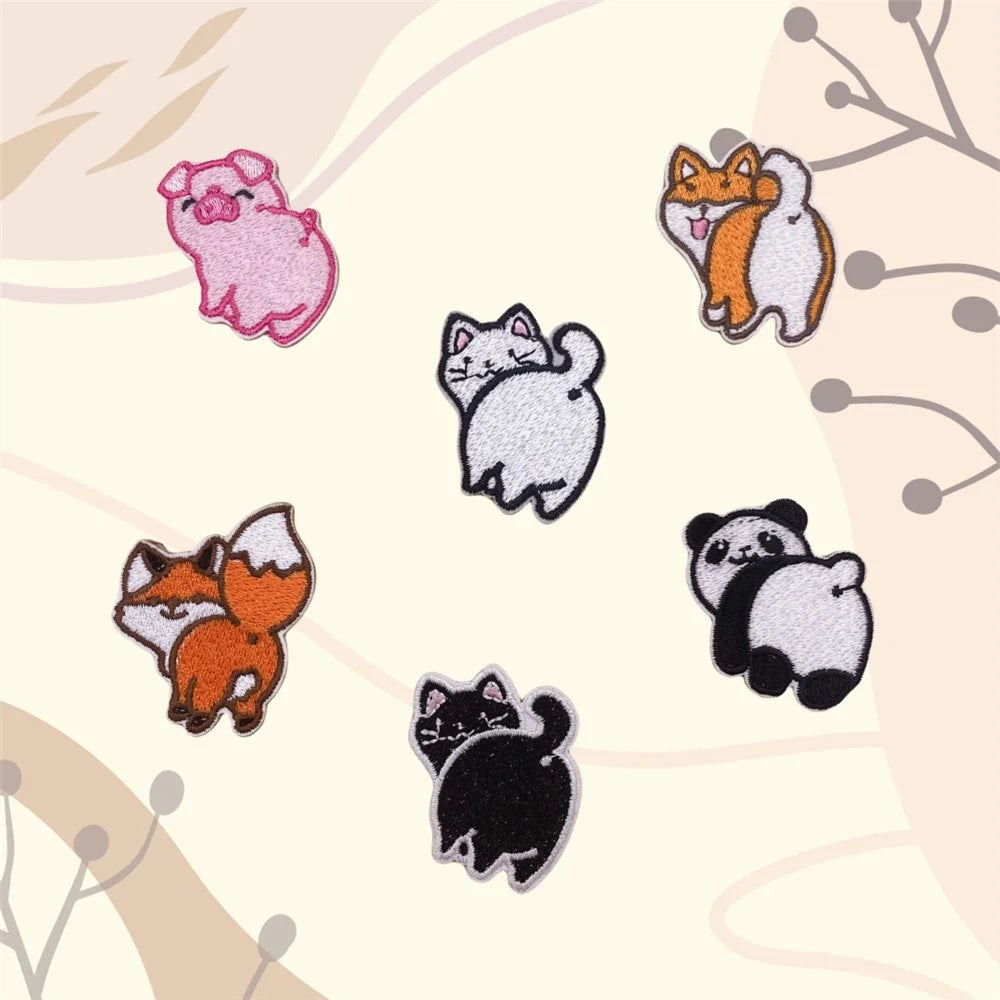 Cute Cartoon Turning Animal Embroidered Patches Creative Self-Adhesive Appliques DIY Craft Decorations - No.1 - 7