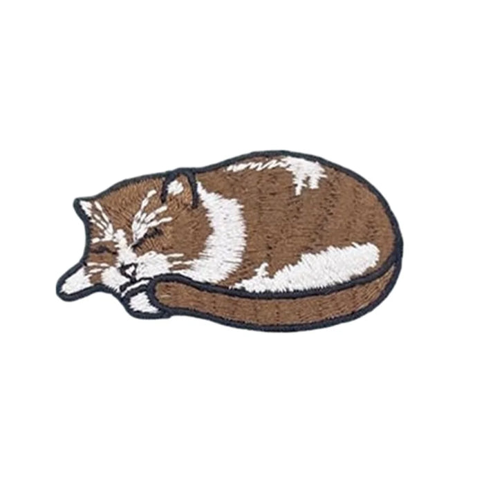 Cute Sleeping Cat Embroidered Patches Creative Self-Adhesive Appliques DIY Craft Decorations - No.1 - 1