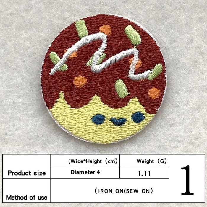 Cute Creative Bento Embroidered Patches Creative Self-Adhesive Appliques DIY Craft Decorations - No.1 - 2