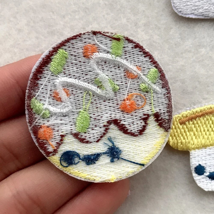 Cute Creative Bento Embroidered Patches Creative Self-Adhesive Appliques DIY Craft Decorations - No.1 - 3