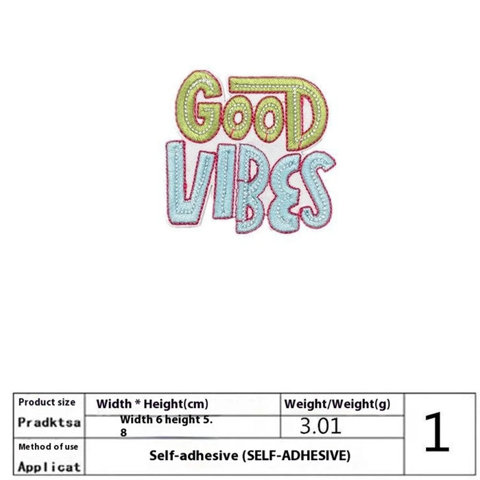 Creative Colorful Letter Embroidered Patches Creative Self-Adhesive Appliques DIY Craft Decorations - No.1 - 2