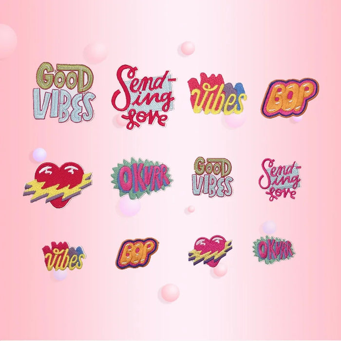 Creative Colorful Letter Embroidered Patches Creative Self-Adhesive Appliques DIY Craft Decorations - No.1 - 6