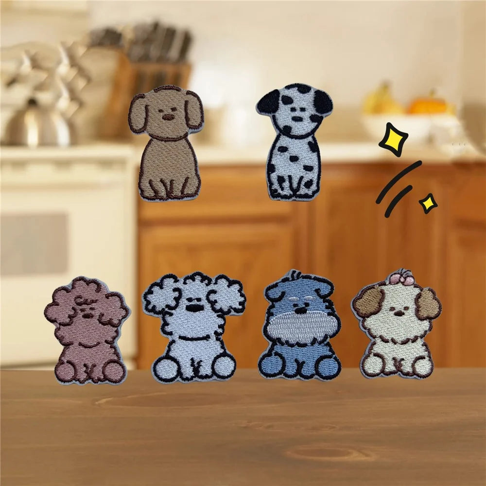 Cute Cartoon Dog Embroidered Patches Creative Self-Adhesive Appliques DIY Craft Decorations - No.1 - 6