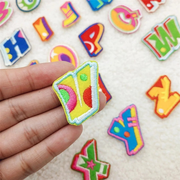 Cute Colorful English Letters Embroidered Patches Creative Self-Adhesive Appliques DIY Craft Decorations - A - 3