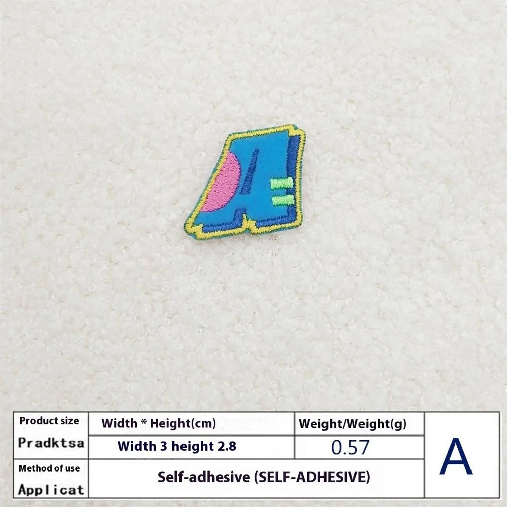 26 Pcs Colorful English Letters Embroidered Patches Creative Self-Adhesive Appliques DIY Craft Decorations - 6