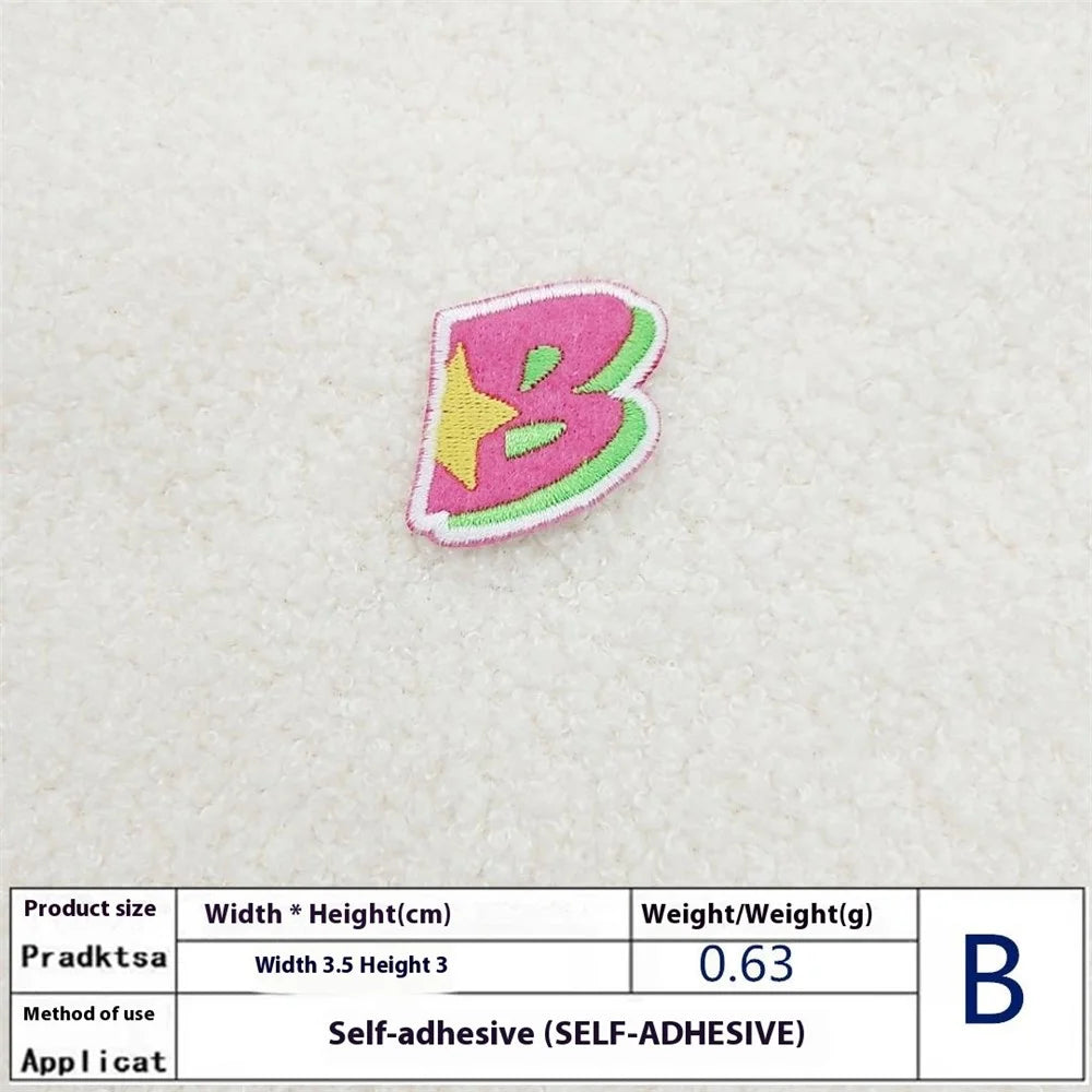 26 Pcs Colorful English Letters Embroidered Patches Creative Self-Adhesive Appliques DIY Craft Decorations - 7