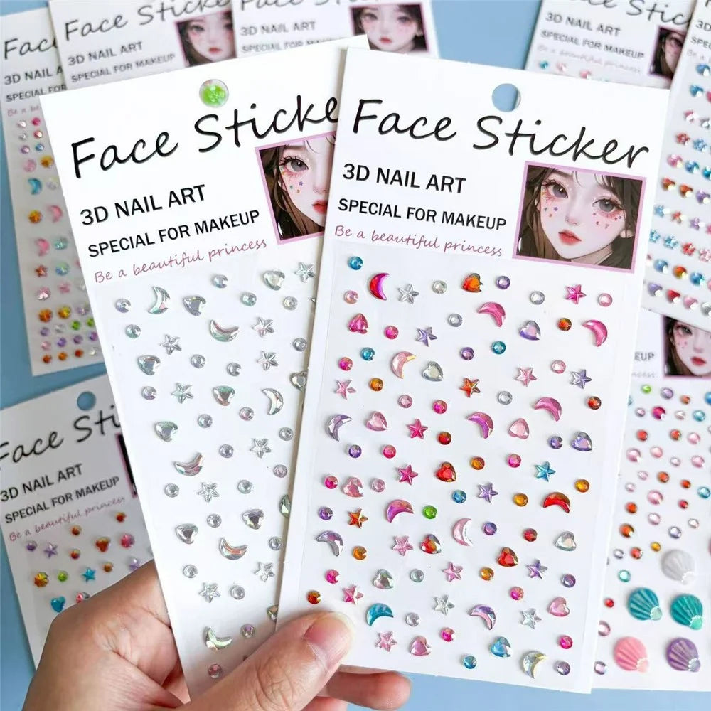 Crystal Stickers Decals Self-Adhesive 3D Nail Art Face Decoration Makeup Accessory DIY Phone Case - Silver Butterfly No.1 - 4