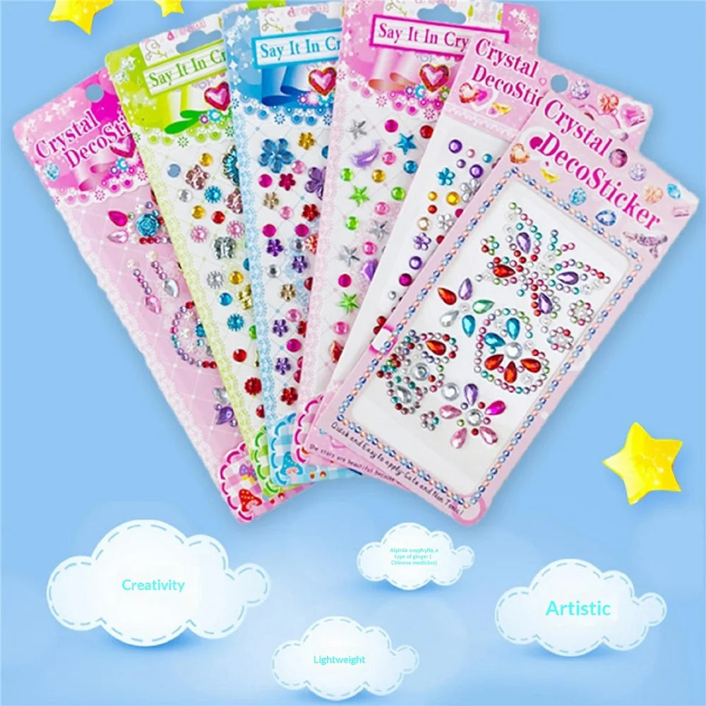Crystal Rhinestone Stickers DIY Self-Adhesive Decorative Phone Stickers Decals - Flowers + Large Butterfly Diamonds - 2