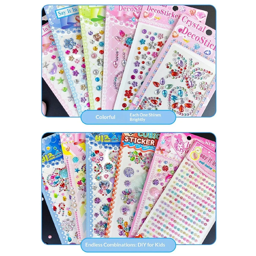 Crystal Rhinestone Stickers DIY Self-Adhesive Decorative Phone Stickers Decals - Flowers + Large Butterfly Diamonds - 3