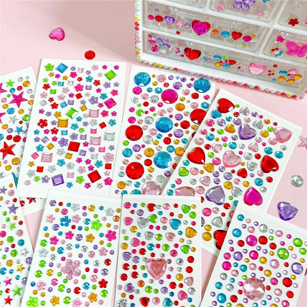 Crystal Rhinestone Stickers 3D Gem Decorative Phone Stickers DIY Craft for Scrapbooking - Large Heart - 3