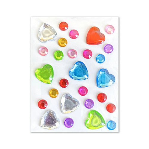 Crystal Gem Stickers Multi-Shape Colorful Decal for Phone DIY Decoration Craft - Mini Heart Gem - 1