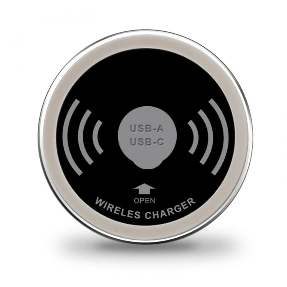 Embedded Desktop Wireless Charger 15W with USB-A and USB-C Charging Port - 4