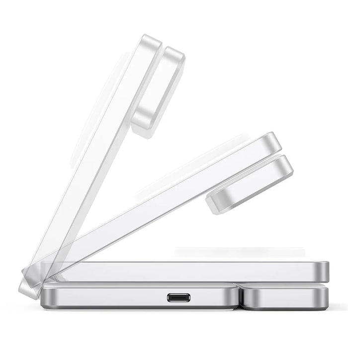 YF-M8 Qi2 Certified Aluminum Alloy Frame 3-in-1 Folding 15W Magnetic Wireless Charger - White - 4