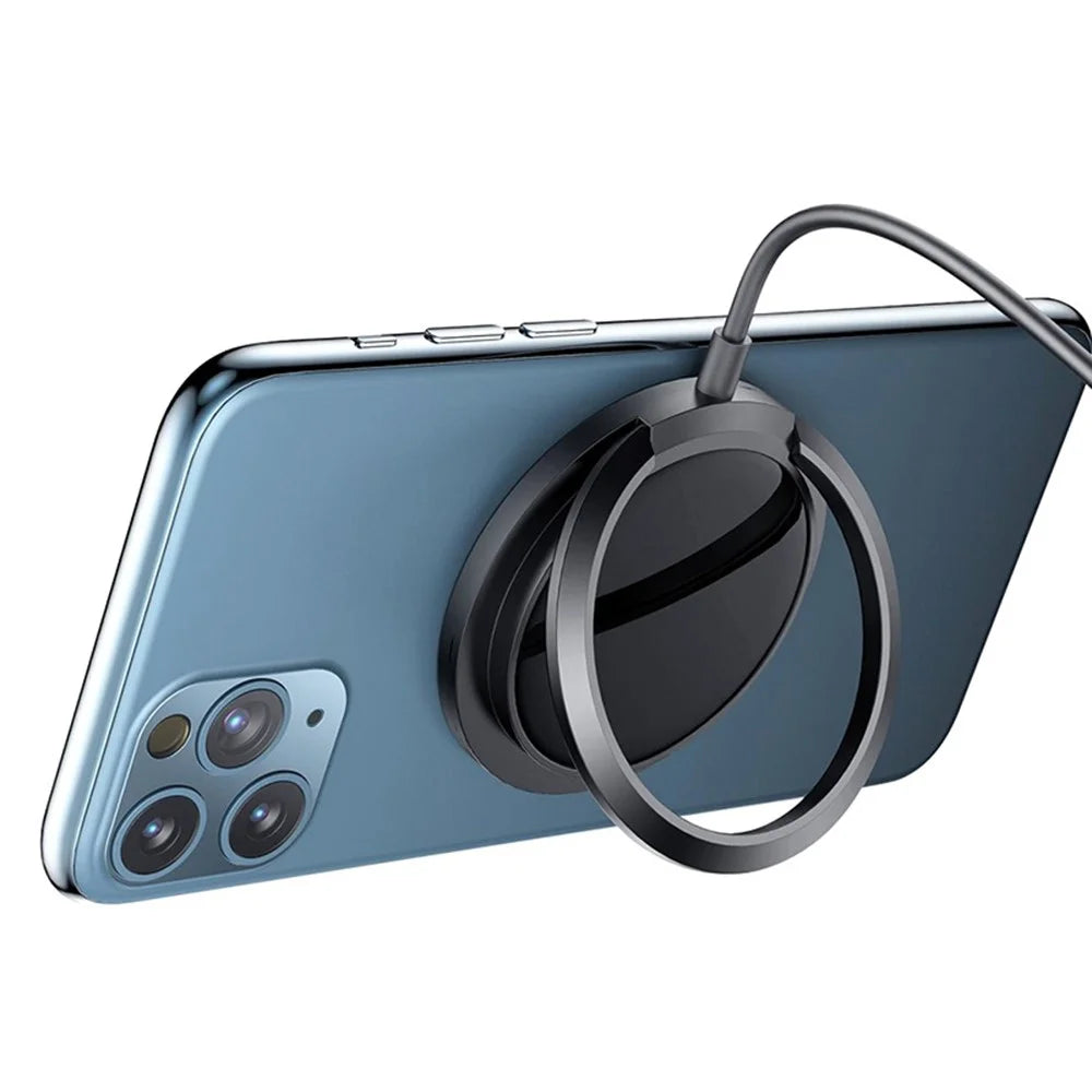 Magnetic Wireless Charger for iPhone 12 Series 15W Fast Charging Pad Desk Phone Mount Ring Holder Stand - 1