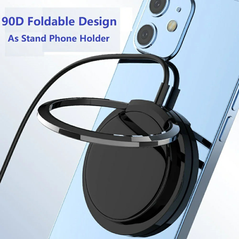 Magnetic Wireless Charger for iPhone 12 Series 15W Fast Charging Pad Desk Phone Mount Ring Holder Stand - 3