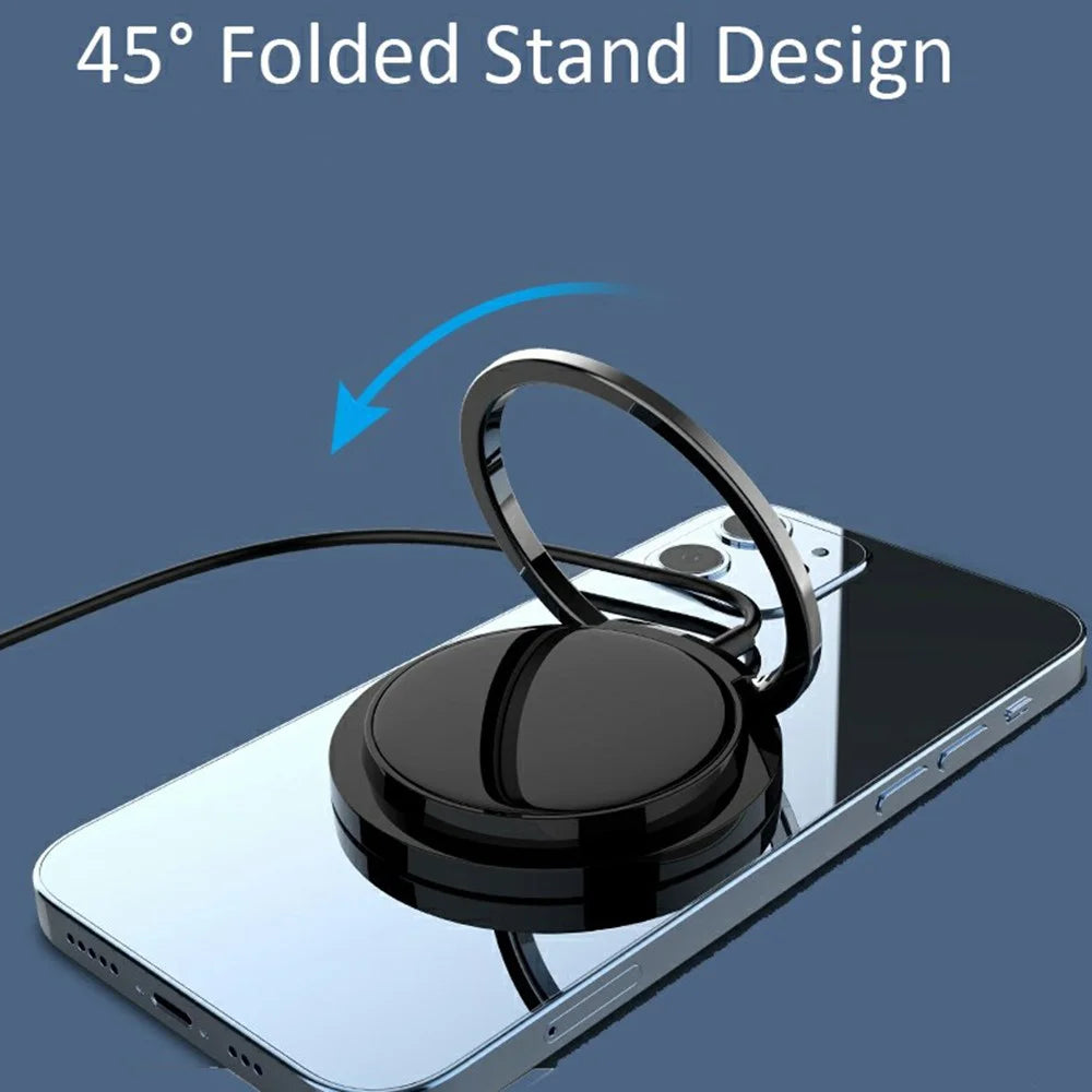 Magnetic Wireless Charger for iPhone 12 Series 15W Fast Charging Pad Desk Phone Mount Ring Holder Stand - 5