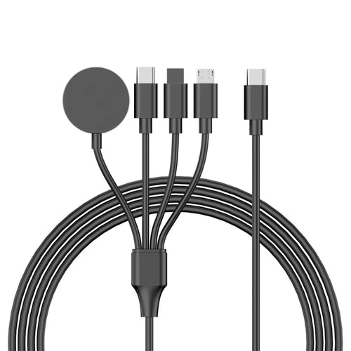 122cm for Apple Watch / Phone Type-C Plug 4-in-1 Charging Cable Watch Wireless Charging Dock, with Decoding Chip - Black - 1