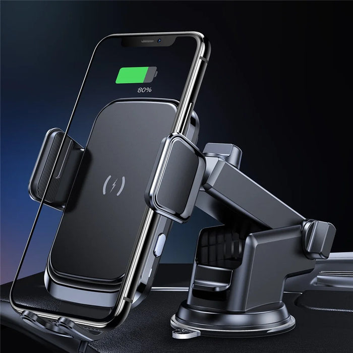 JLM02 Intelligent Wireless Car Charger 15W Fast Charging Phone Mount Windshield Dashboard Air Vent Phone Holder - 2
