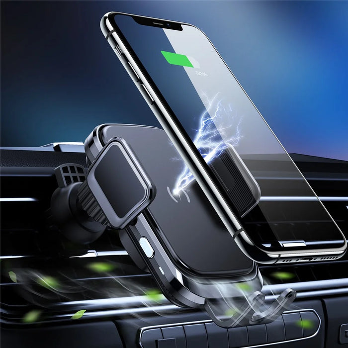 JLM02 Intelligent Wireless Car Charger 15W Fast Charging Phone Mount Windshield Dashboard Air Vent Phone Holder - 5