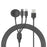 122cm USB to Type-C  /  iP  /  for Apple Watch Oval Wireless Charging Dock Splitter Cable - Black - 1