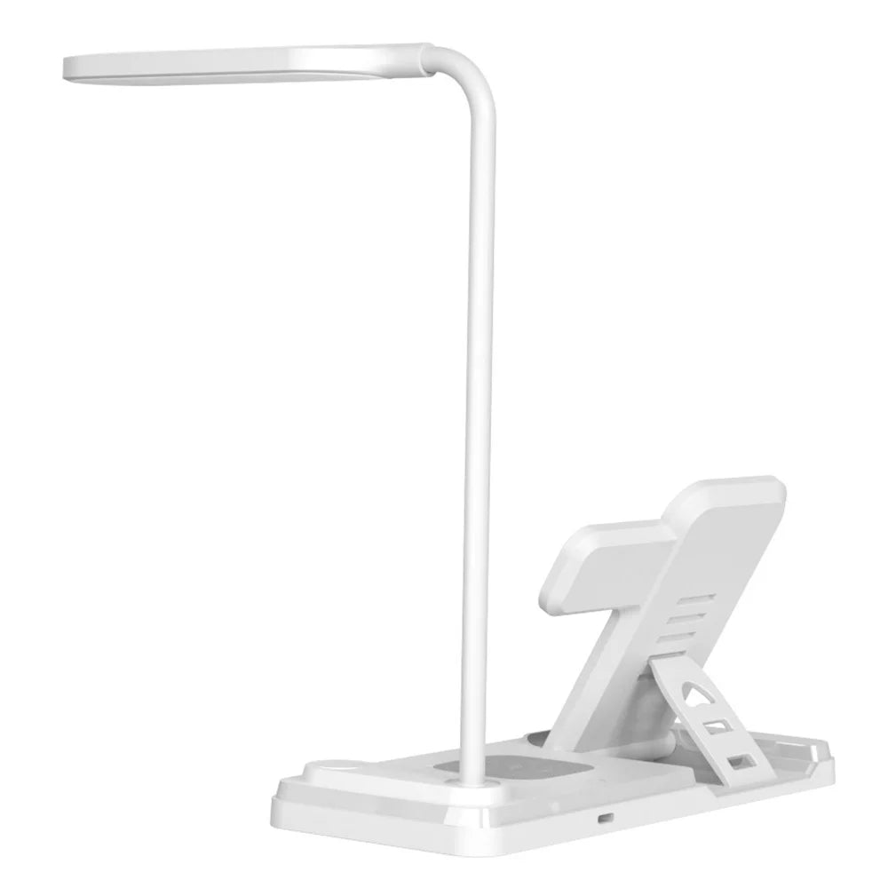 HT-503 Folding 15W Wireless Charger for Phone / Watch / Earbuds with Touch Control LED Table Lamp - White - 3