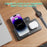 HT-514 3-in-1 Foldable Charging Dock 15W Wireless Charger for Phone / Watch / Earbuds - Black - 4